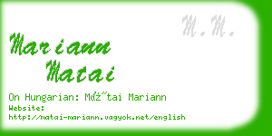 mariann matai business card